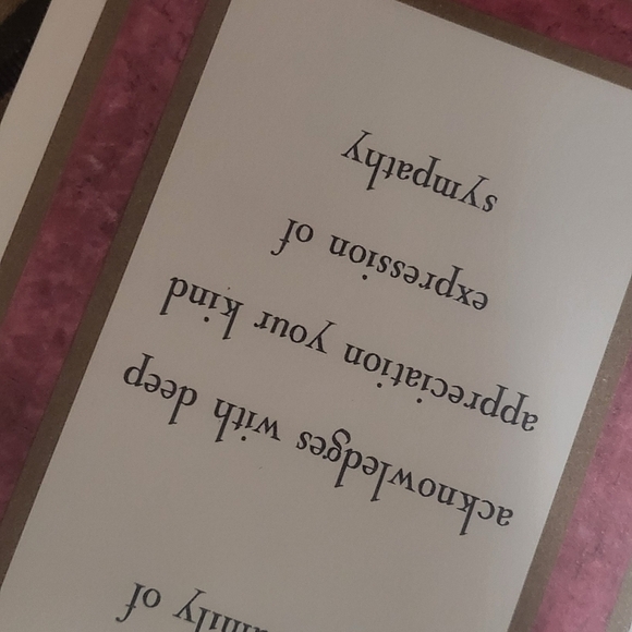 Sympathy appreciation funeral card w/envelope set - Picture 2 of 5